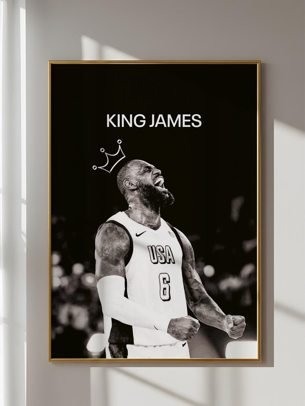 LeBron James Poster - King James Art - Lakers Basketball - Instant HD Download + FREE Smartphone Wallpaper