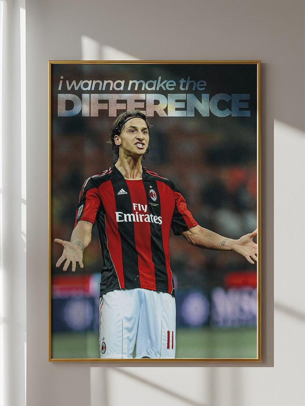 Zlatan Ibrahimovic Poster - The Lion Art - AC Milan Legend - Instant HD Download + FREE Smartphone Wallpaper