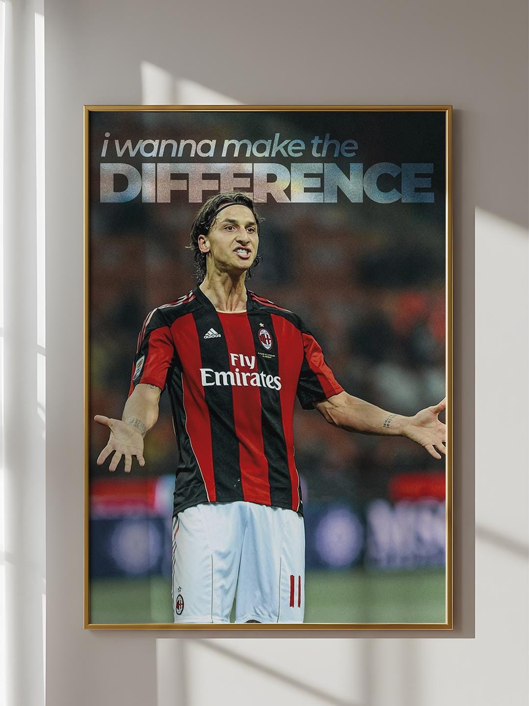 Zlatan Ibrahimovic Poster - The Lion Art - AC Milan Legend - Instant HD Download + FREE Smartphone Wallpaper