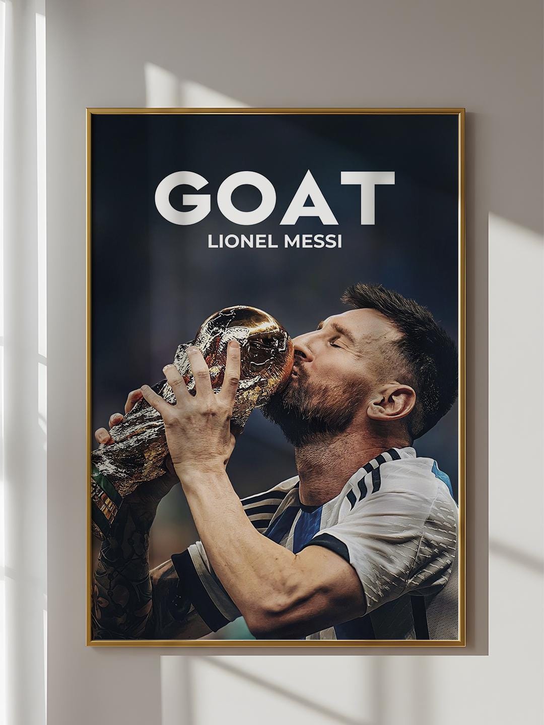 Lionel Messi Poster - The GOAT Soccer - Argentina World Cup Legend - Instant HD Download + FREE Smartphone Wallpaper
