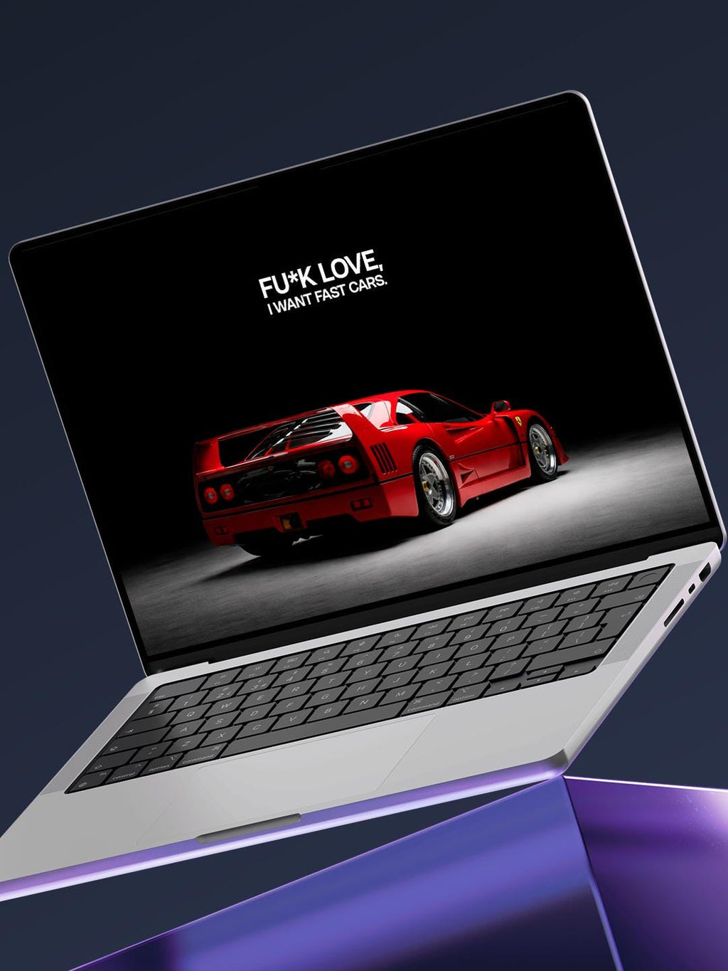 Ferrari F40 Digital Poster & Wallpapers Bundle | Luxury Car Art | "Fu*k Love I Want Fast Cars" | Instant Download 4K